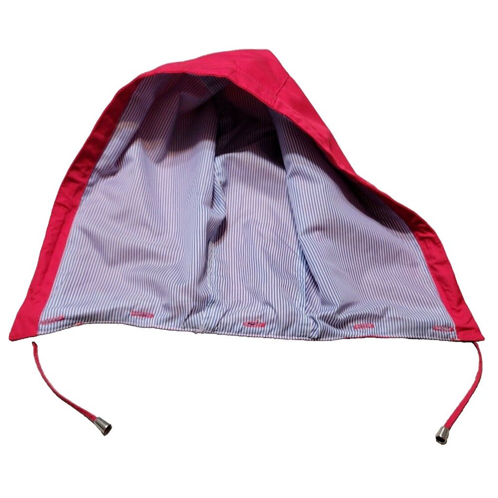 Mackintosh New England Women's Large Red Removable Hood Snap Button Rain Jacket - Picture 8 of 15